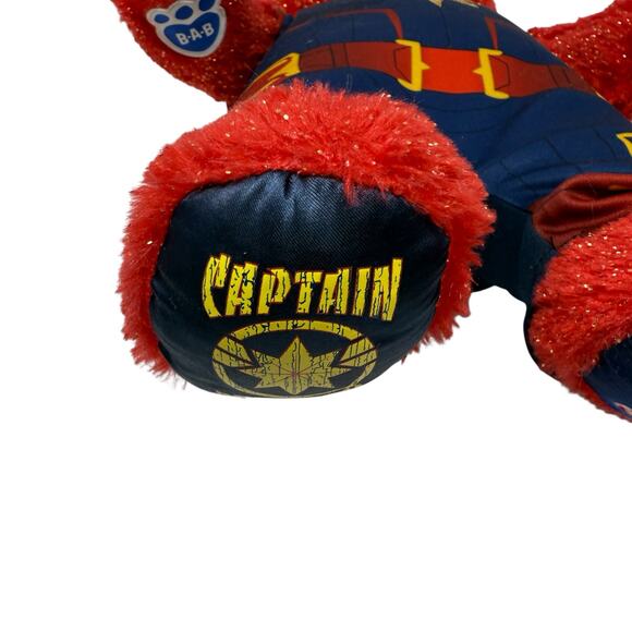Build a Bear Captain Marvel Plush Red Glitter Bear Superhero Stuffed Animal 16" - Picture 10 of 15